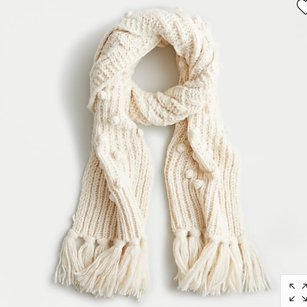 J Crew Chunky knit bobble scarf